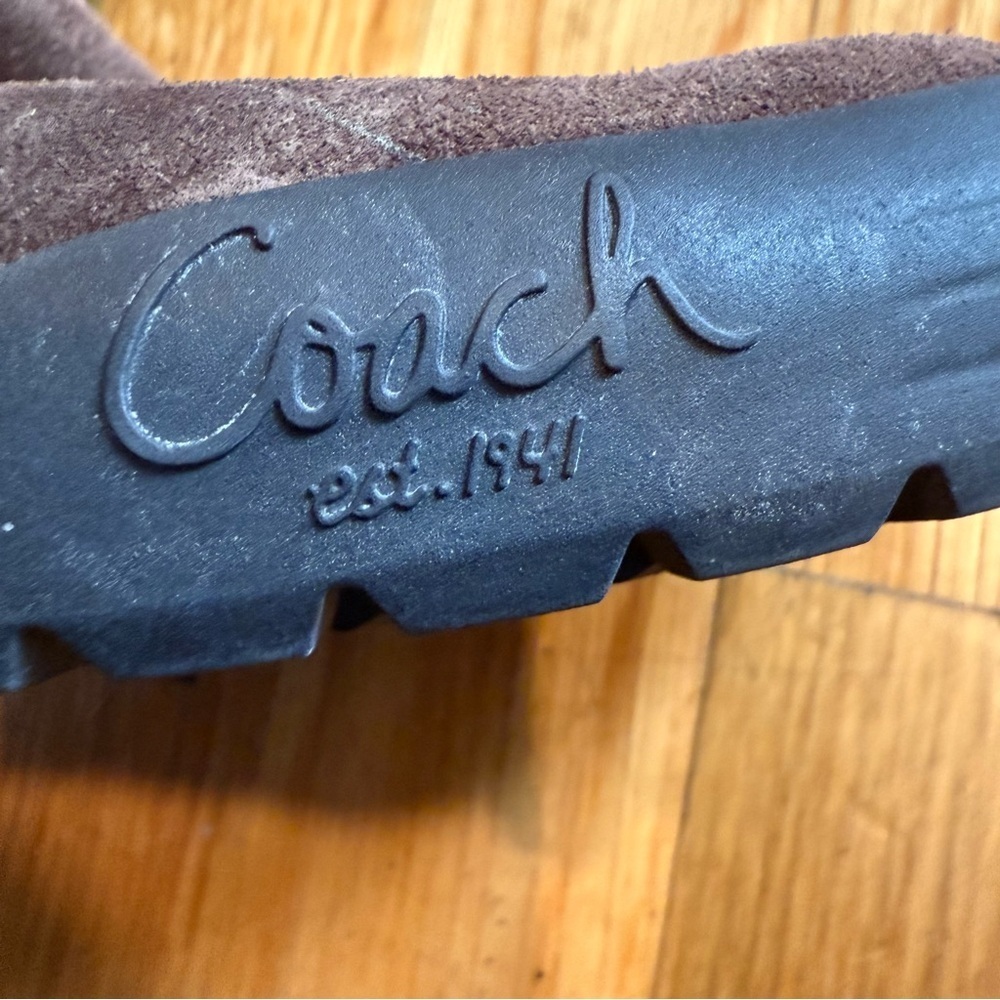 Coach Brown Winter Boots with Suede and Monogram Print - Picture 8 of 9